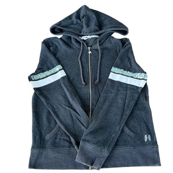 Victoria’s Secret Supermodel Essential Bling Sequin Zip Hoodie Collector Med GUC - Picture 3 of 14